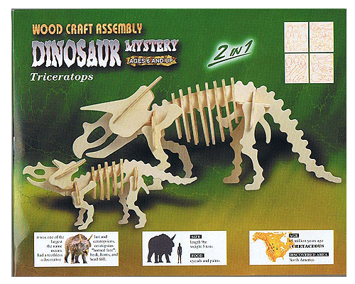Houten bouwpakket Triceratops