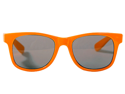 Oranje bril met donkere glazen