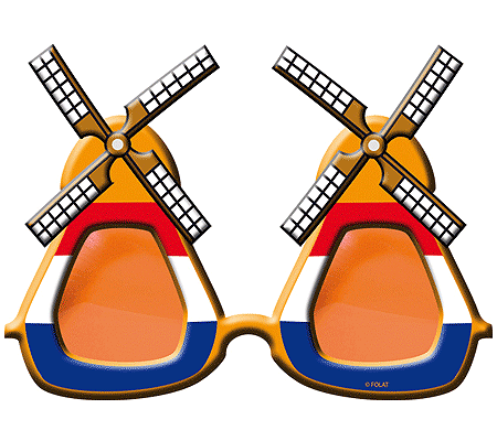 Oranje molen bril met wieken